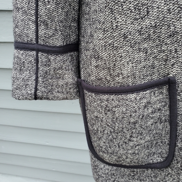 Red Valentino Mod Marled Heathered Gray Tweed Wool Blend Longline Peacoat Trench - Picture 4 of 6